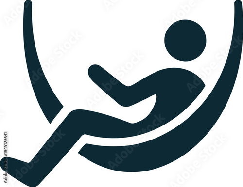 Person Relaxing in a Hammock Icon Representing Leisure Time Summer Vacation and Stress Relief Vector Illustration Isolated on White Background