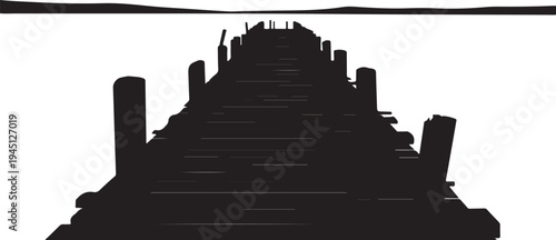 Black silhouette of a castle on a white background