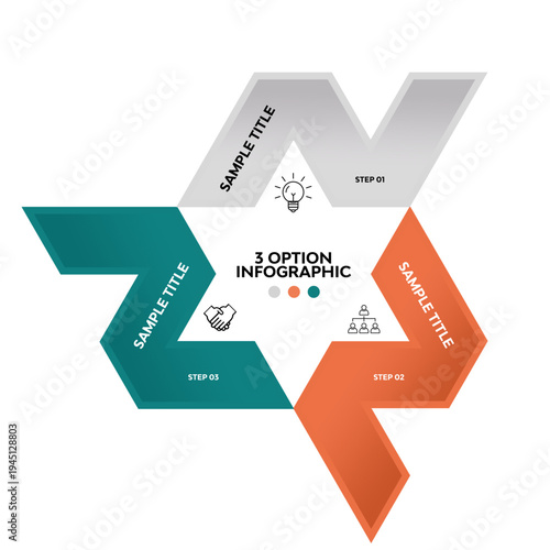 Vector triangle element for infographic . infographic for presentation. Business concept with 3 options, parts, steps or processes. venn diagram 3 step.