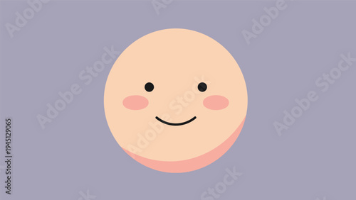 Smiling Cartoon Face with Blush Cheeks.