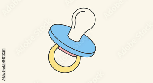 Baby Pacifier Soother Toy Blue Illustration.
