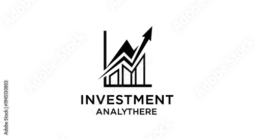 Financial Investment Growth Bar Chart Logo Design with Upward Arrow