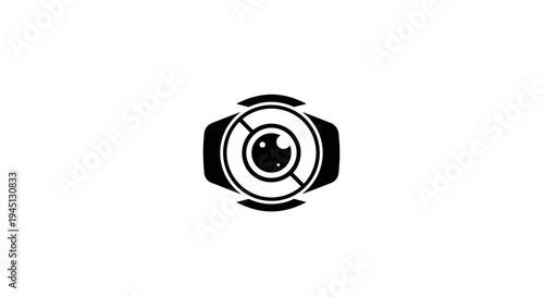 Futuristic Eye Icon or Camera Lens Symbol for Technology and Surveillance