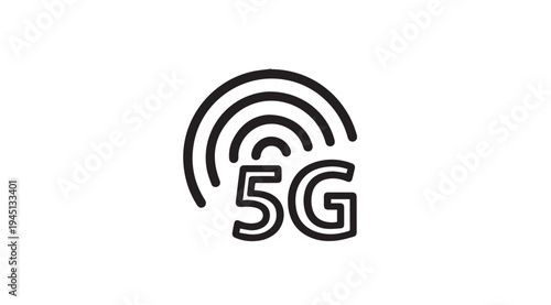5G Wireless Signal Icon Network Technology Connectivity Modern Communication Symbol