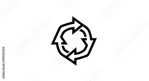 Circular Arrows Icon for Refresh Cycle or Continuous Process Flow