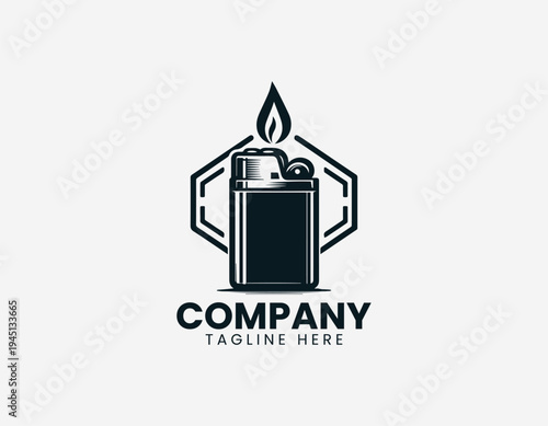 The black metal lighter with a flame shows a bold urban street culture style classic