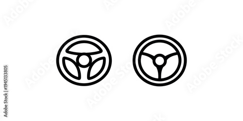 Steering wheel icon vector. outline style symbol for car and driving. automobile, control, direction, transport, vehicle concept