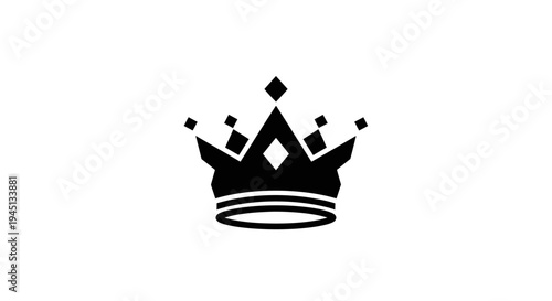Elegant Black Crown Icon Symbolizing Royalty and Success