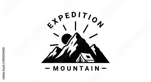 Outdoor Mountain Expedition Adventure Camp Logo Design