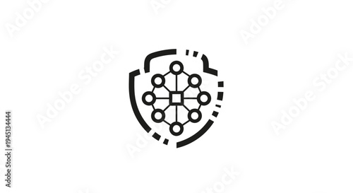 Network Security Shield Icon for Data Protection and Digital Privacy