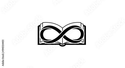Open Book with Infinity Symbol - Endless Knowledge and Learning Concept