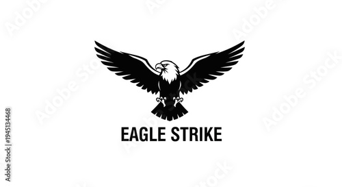 Powerful Eagle Strike Logo Vector Design with Majestic Bird Wings Spread