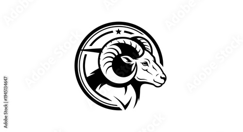 Wallpaper Mural Ram Head Logo Emblem Design for Sports Team or Brand Mascot Torontodigital.ca