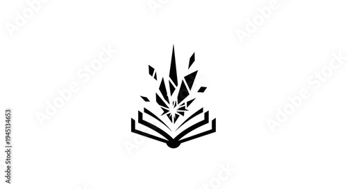 Shattering Book Icon: Knowledge Explosion and Idea Breakthrough
