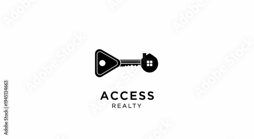 Real Estate Key House Logo for Property Access and Realty Services