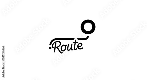 Route Wordmark Logo with Stylized Path and Destination Icon