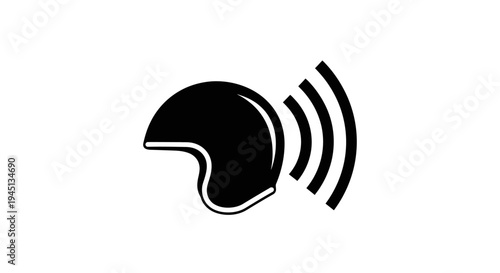 Smart Helmet Communication Icon for Wireless Connectivity and Rider Safety