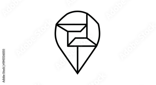 Free Download Abstract Geometric Location Pin Logo Design - GFXLoad