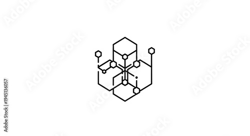 Abstract Geometric Hexagon Network Connection - Digital Technology and Data Structure Concept