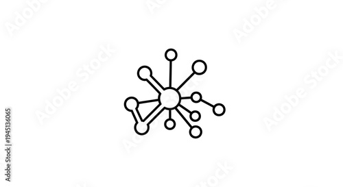 Abstract Network Connection Icon - Digital Technology and Communication Concept