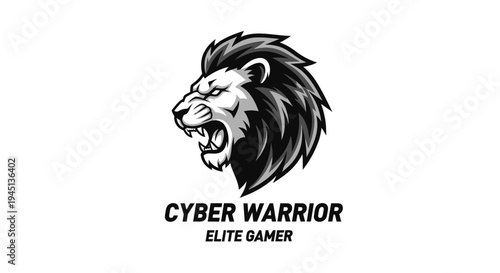 Cyber Warrior Elite Gamer Lion Mascot Logo for Esports and Gaming
