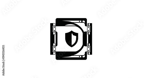 Digital Security Shield Icon for Data Protection and Cyber Safety