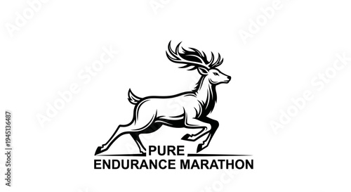 Dynamic Running Stag Logo for Endurance Sports Event