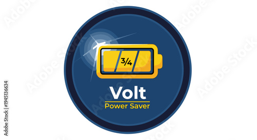 Battery Power Saver Device Volt Icon.