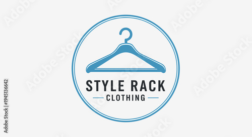 Blue clothing hanger logo design.