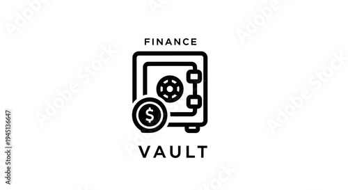 Finance Vault Icon with Dollar Sign for Secure Money Storage