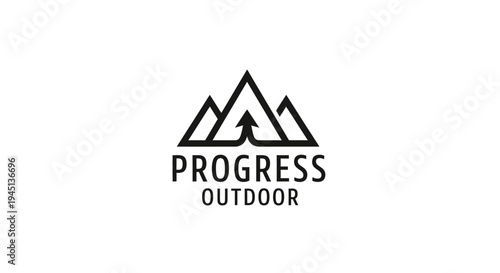 Geometric mountain logo with upward arrow for outdoor progress brand