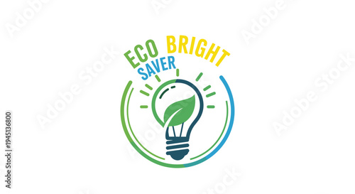 Eco friendly light bulb with leaf.
