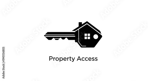 House Key with Home Symbol for Property Access and Real Estate Security Concept