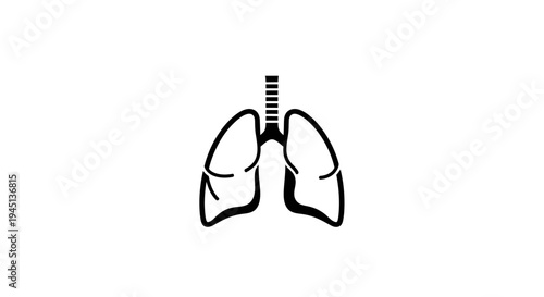 Human Lungs Icon Outline - Respiratory System Anatomy Symbol