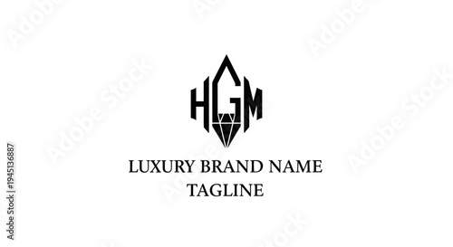 HGM Monogram Diamond Logo Design for Luxury Brand Identity