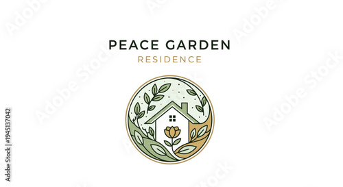 House with heart logo design.