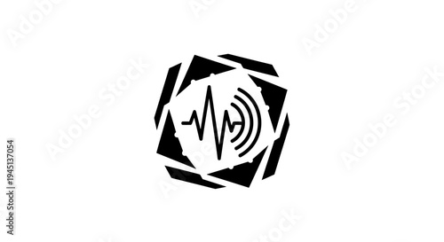 Modern Abstract Sound Wave Logo Icon for Digital Audio and Media Technology