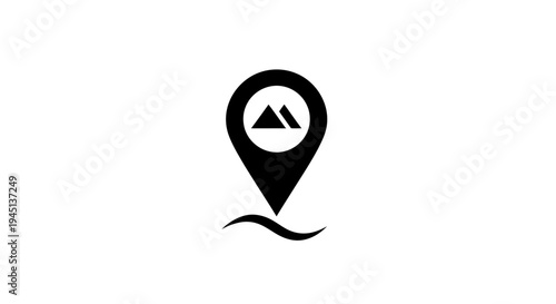 Mountain Location Pin Icon for Outdoor Travel and Nature Navigation