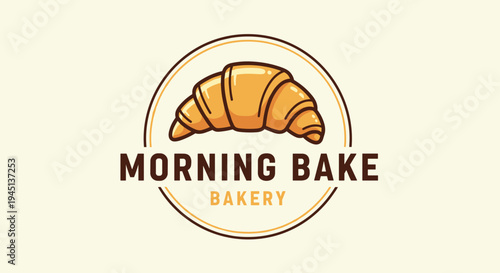 Croissant pastry bakery logo design.