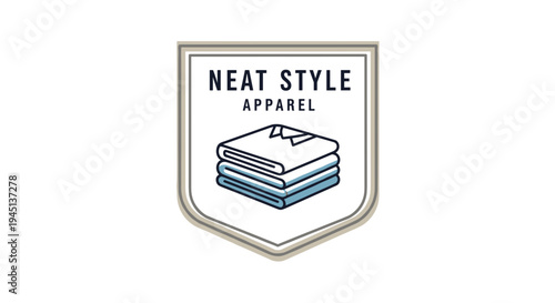 Stack of folded clothes logo design.