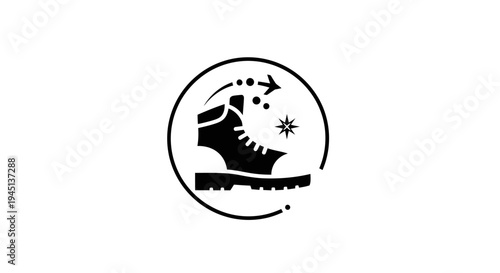 Outdoor Footwear Protection Icon: Waterproof Snow Repellent Boot
