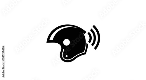 Smart motorcycle helmet with wireless communication signal icon
