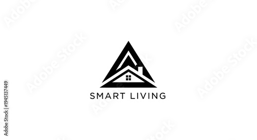 Smart Living Logo: Modern House Triangle Icon for Real Estate and Technology