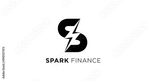 Spark Finance modern logo design featuring stylized S letter and lightning bolt icon