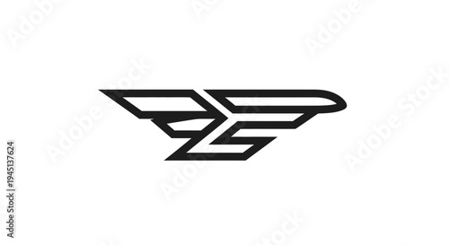 Abstract Geometric Black and White Logo Design with Modern Lines