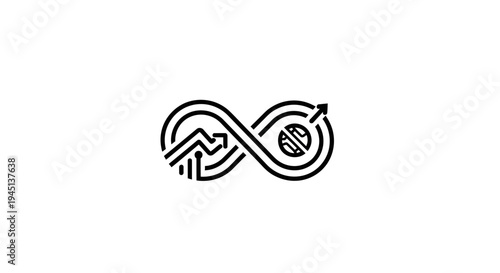 Abstract infinity loop icon representing continuous business growth and problem solving