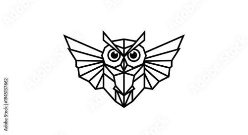 Abstract Geometric Owl Logo Design Modern Minimalist Line Art