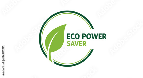 Eco Power Saver Green Leaf Logo.