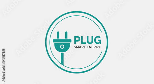 Electric plug smart energy logo.