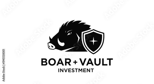 Boar and Vault Investment Logo: Financial Security and Strength Symbol
